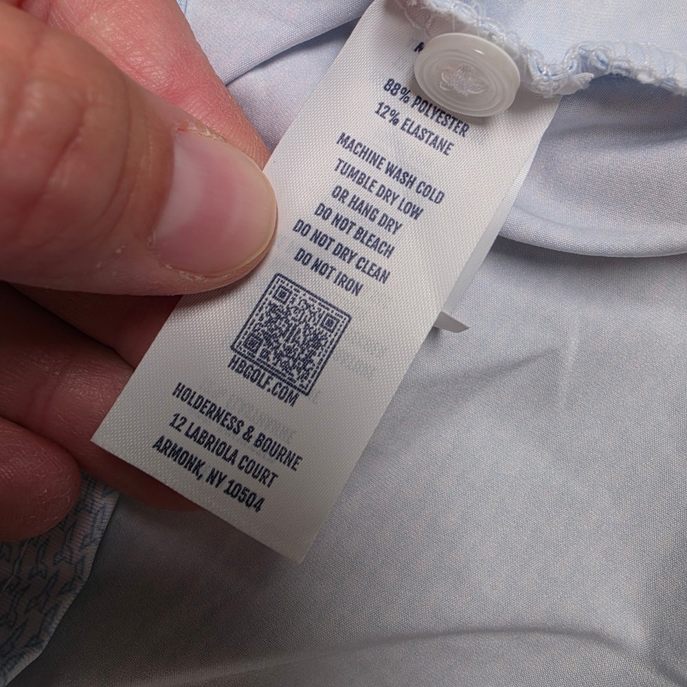 Holderness & Bourne Hanover Polo Shirt Mens XL Vista Blue Micro Print Logo NWT - Picture 7 of 10